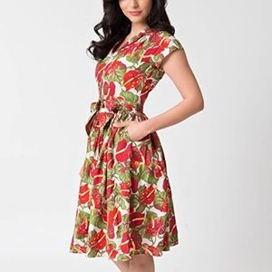 Bernie Dexter Tropical Laceleaf Retro Dress - XL